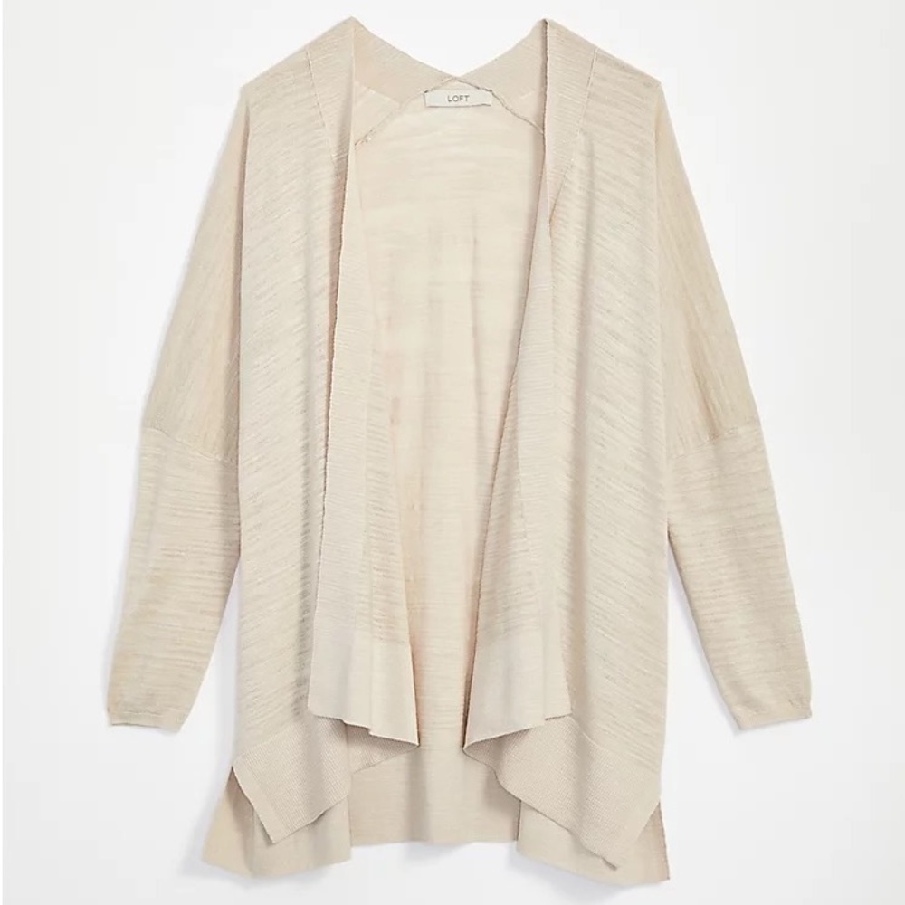 NWT LOFT Petite Textured Open Poncho Sweater